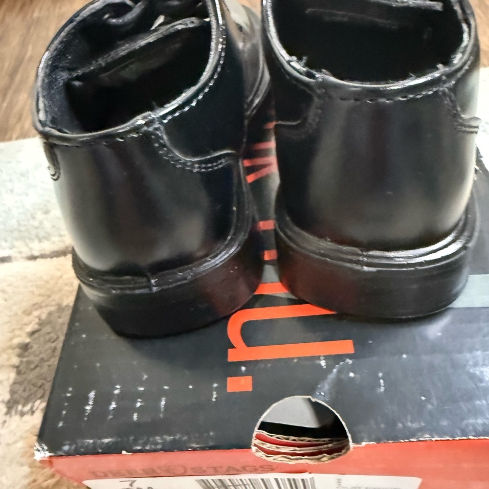 Deer Stags Gabe Boys Dress Shoes Black Size 7 Toddler Lace Up Formal - Picture 2 of 6